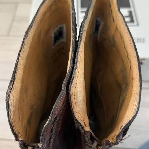 Frye Vintage Veronica Twist Back Zip in Brown/Tan Distressed Size 9 - Picture 12 of 12